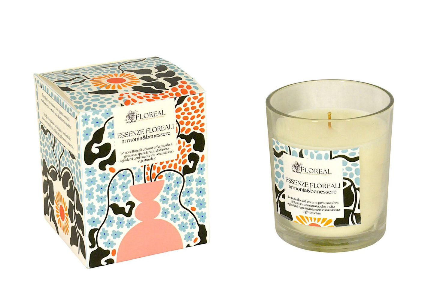 Candela in cera di soia Floreal - ARMONIA & BENESSERE (Essenze Floreali)