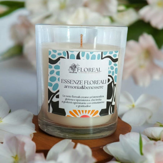 Candela in cera di soia Floreal - ARMONIA & BENESSERE (Essenze Floreali)