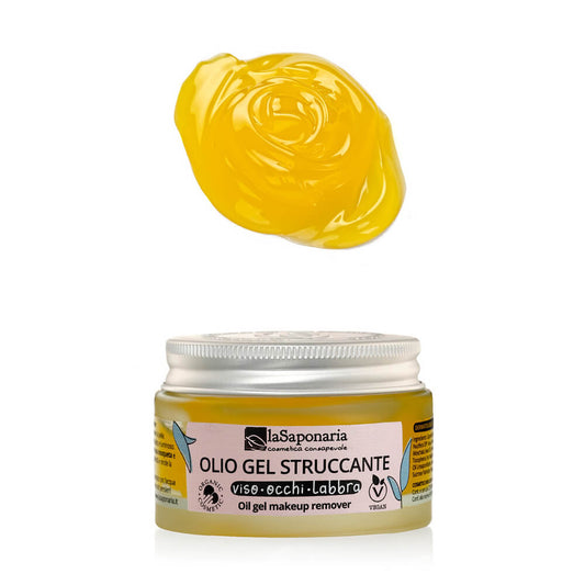 Olio gel struccante Viso, Occhi, Labbra - La Saponaria