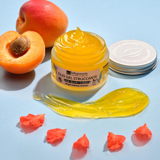 Olio gel struccante Viso, Occhi, Labbra - La Saponaria