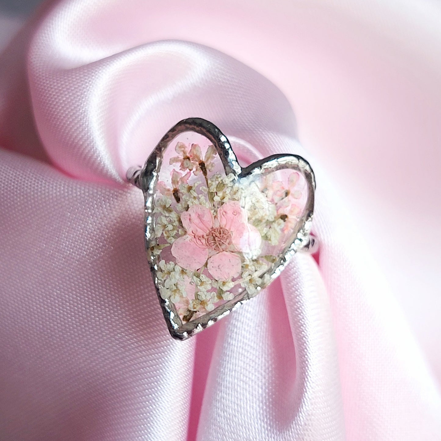 Anello "Cuore Fiorito" Rosa