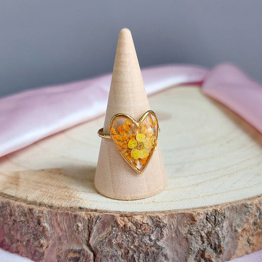 Anello "Cuore Fiorito" Giallo