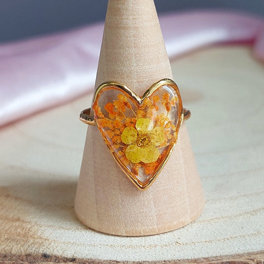 Anello "Cuore Fiorito" Giallo