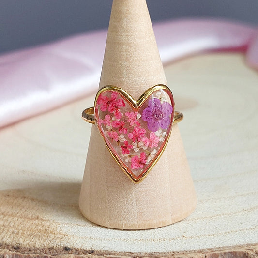 Anello "Cuore Fiorito" Viola