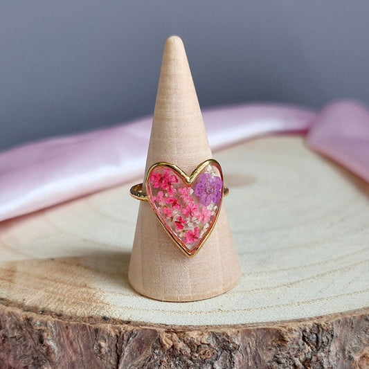 Anello "Cuore Fiorito" Viola
