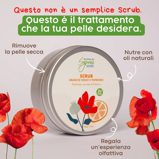 Scrub corpo biologico Arancio Dolce e Papavero - Officina dei Saponi