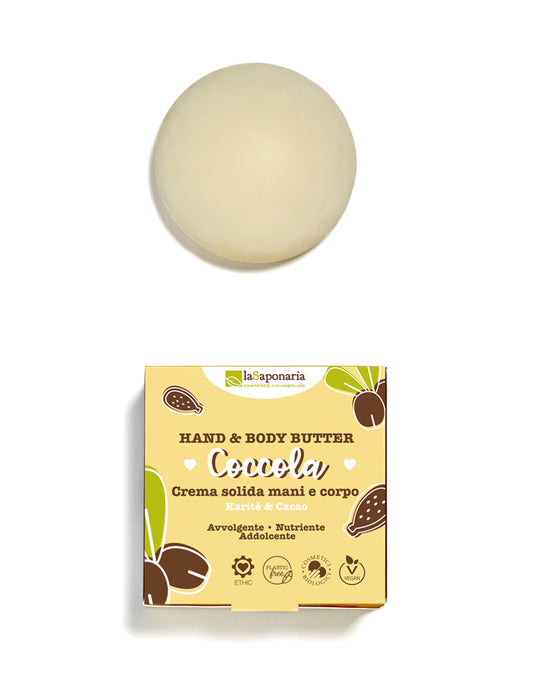 Crema solida mani e corpo "Coccola" al Cacao e Karitè - La Saponaria