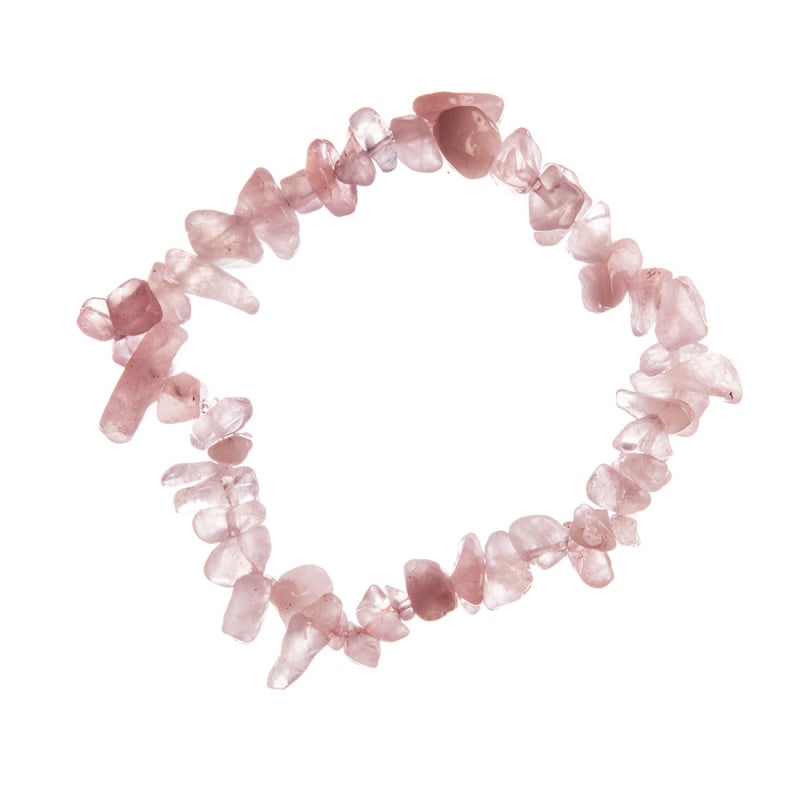 Bracciale elastico con chips di Quarzo Rosa