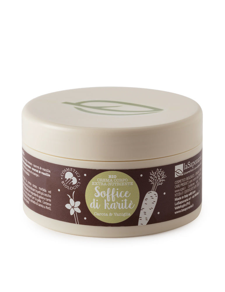 Crema corpo nutriente Carota e Vaniglia - Soffice di Karite La Saponaria