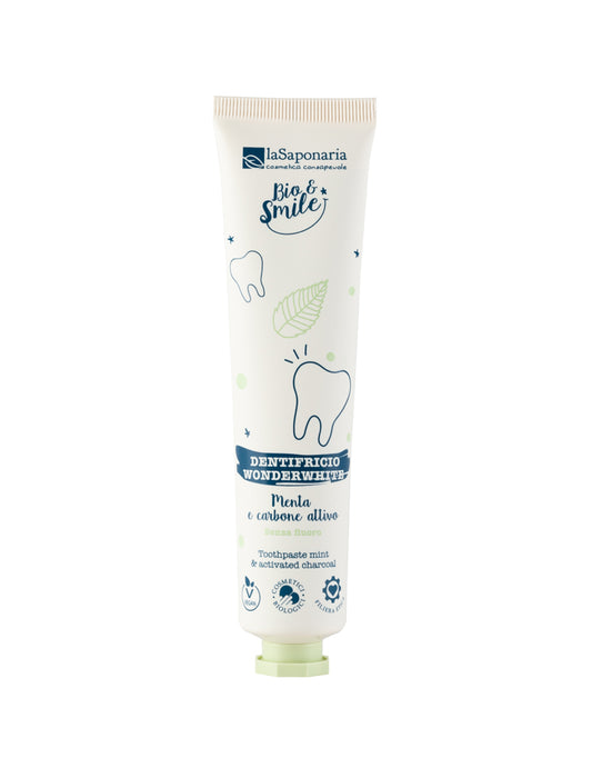 Dentifricio sbiancante WonderWhite Menta&Carbone - La Saponaria