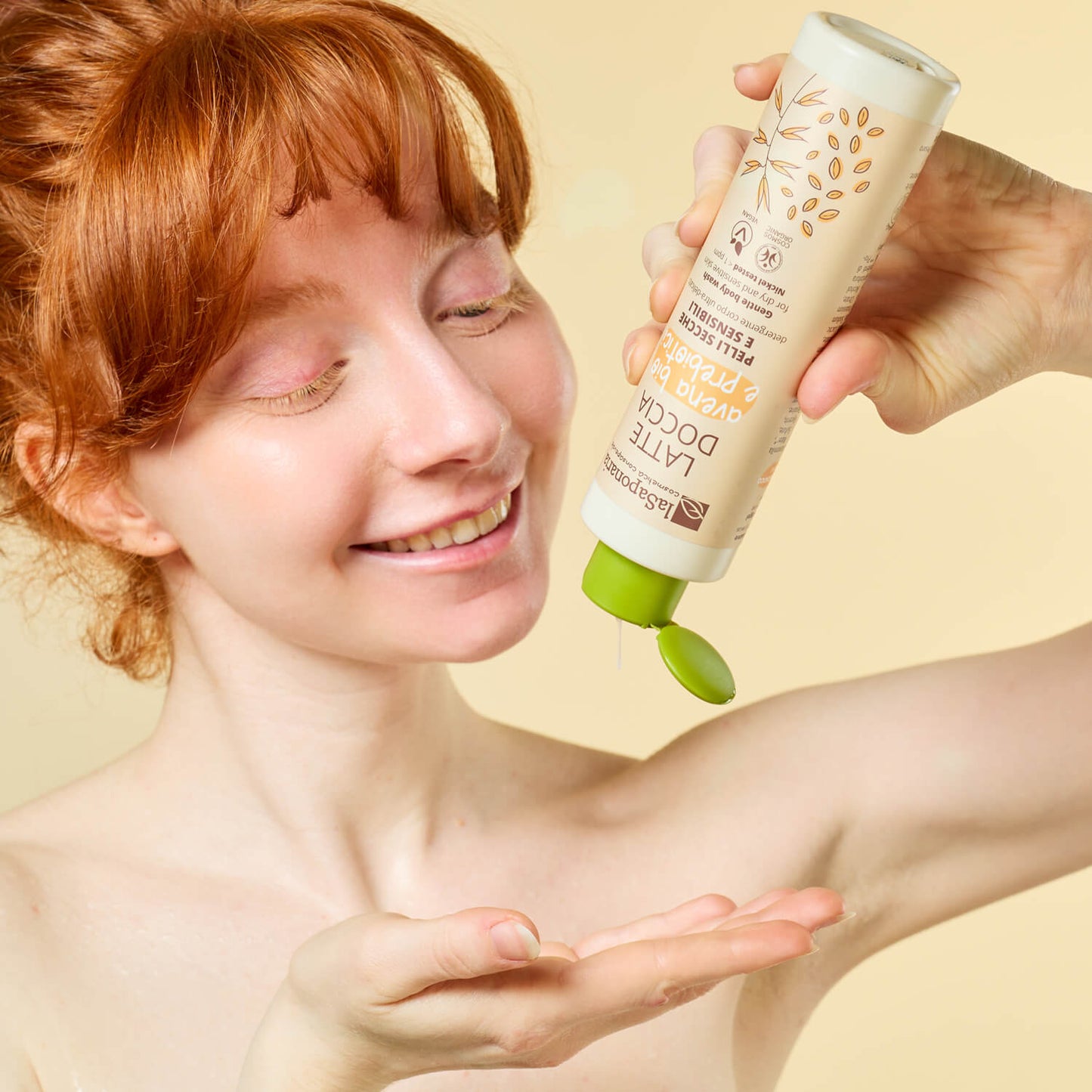 Latte doccia per pelli secche e sensibili - Avena Bio e Prebiotici - La Saponaria