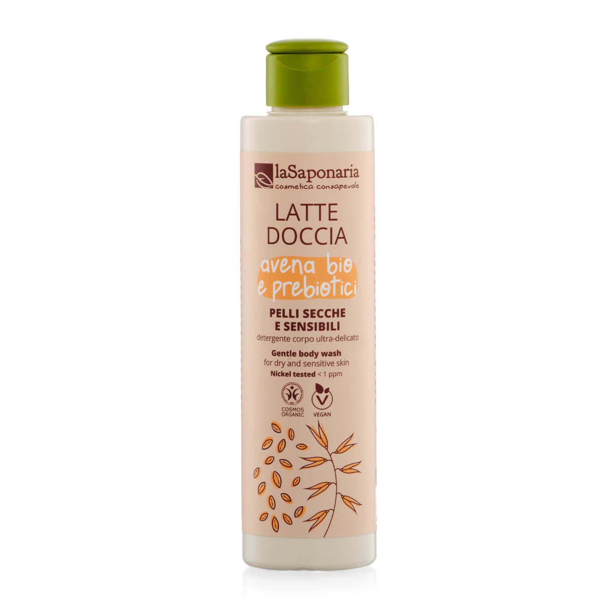 Latte doccia per pelli secche e sensibili - Avena Bio e Prebiotici - La Saponaria