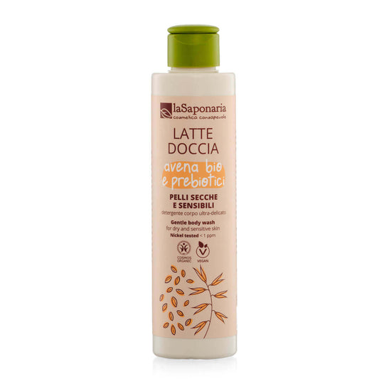 Latte doccia per pelli secche e sensibili - Avena Bio e Prebiotici - La Saponaria
