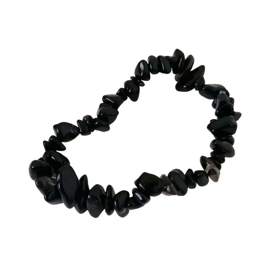 Bracciale elastico con chips di Ossidiana Nera