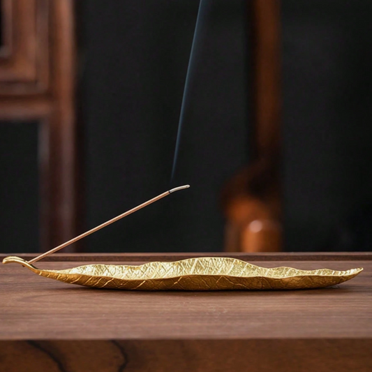 Bruciatore di incenso - Foglia Oro