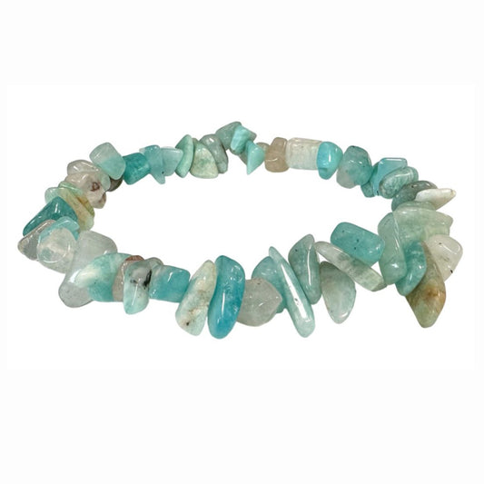 Bracciale elastico con chips di Amazzonite