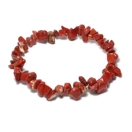 Bracciale elastico con chips di Diaspro Rosso