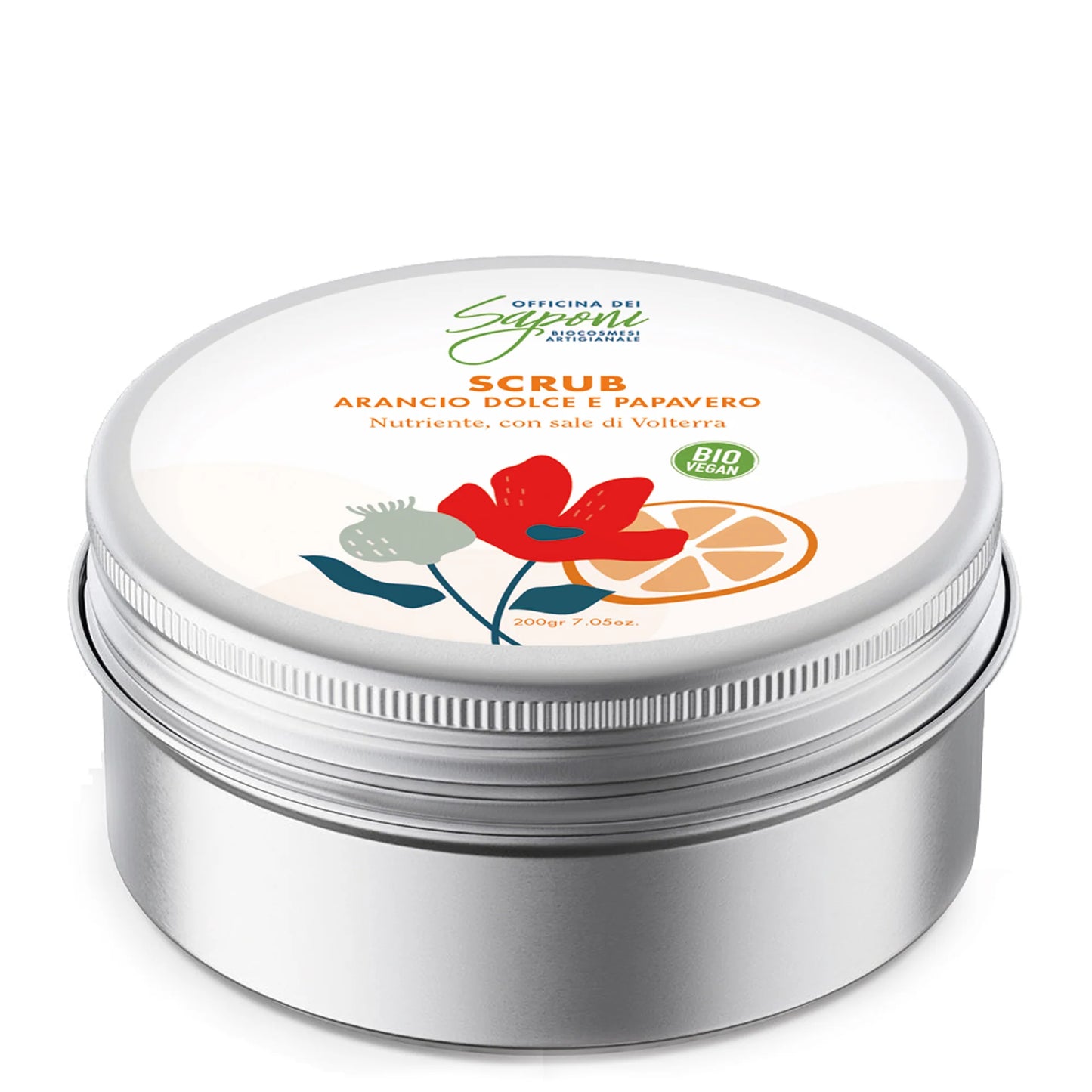 Scrub corpo biologico Arancio Dolce e Papavero - Officina dei Saponi