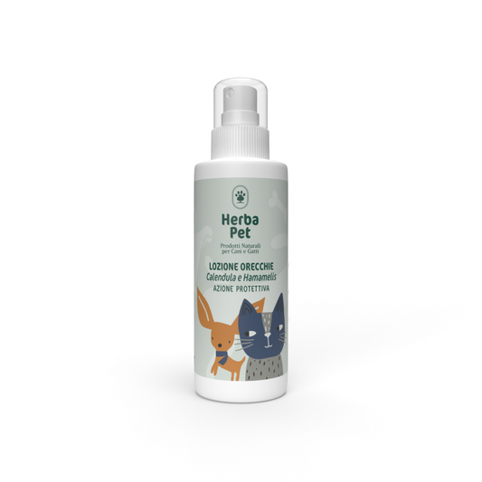 Lozione Orecchie Hamamelis e Calendula per Cani e Gatti - Herba Pet