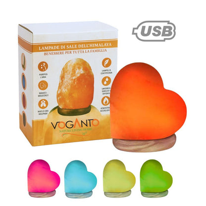 MINI Lampada di Sale a forma di cuore - USB Led