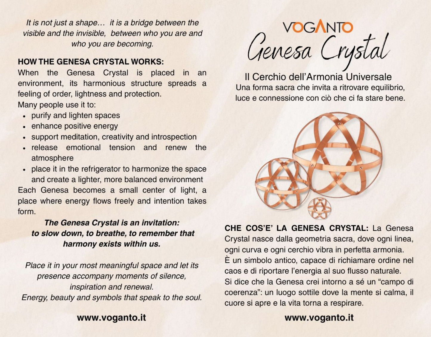 Genesa Crystal in Rame – Ø 16 cm
