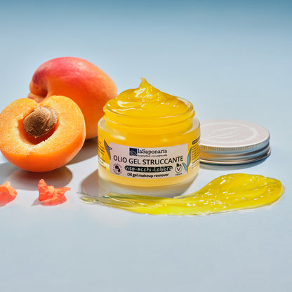 Olio gel struccante Viso, Occhi, Labbra - La Saponaria