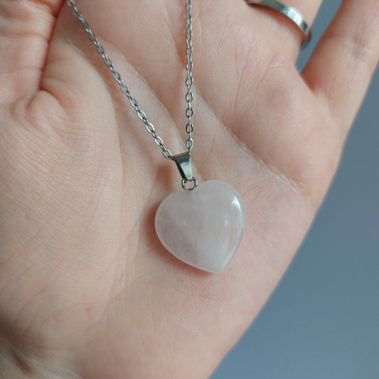 Collana con ciondolo in Quarzo Rosa