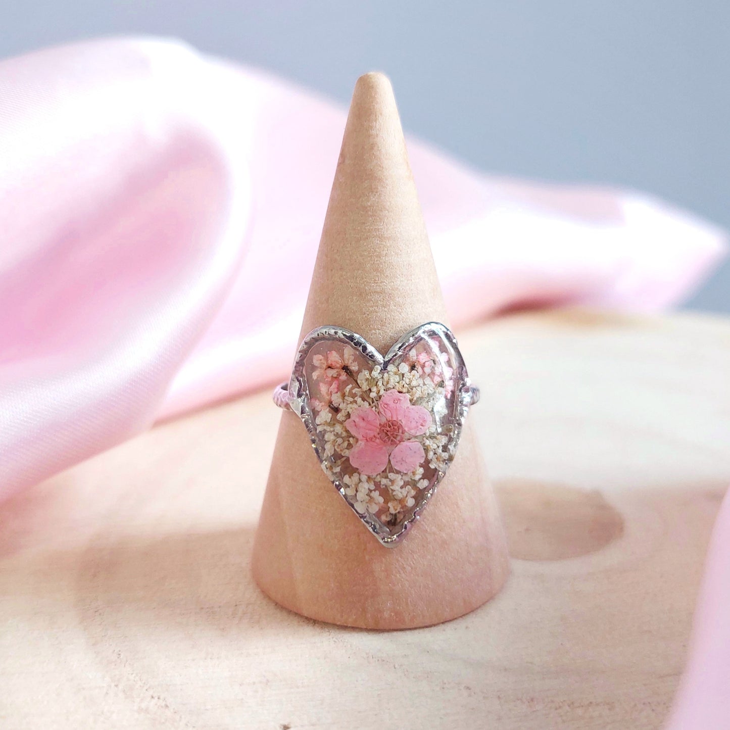 Anello "Cuore Fiorito" Rosa