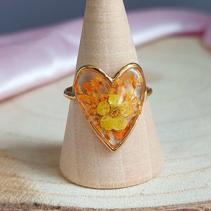 Anello "Cuore Fiorito" Giallo