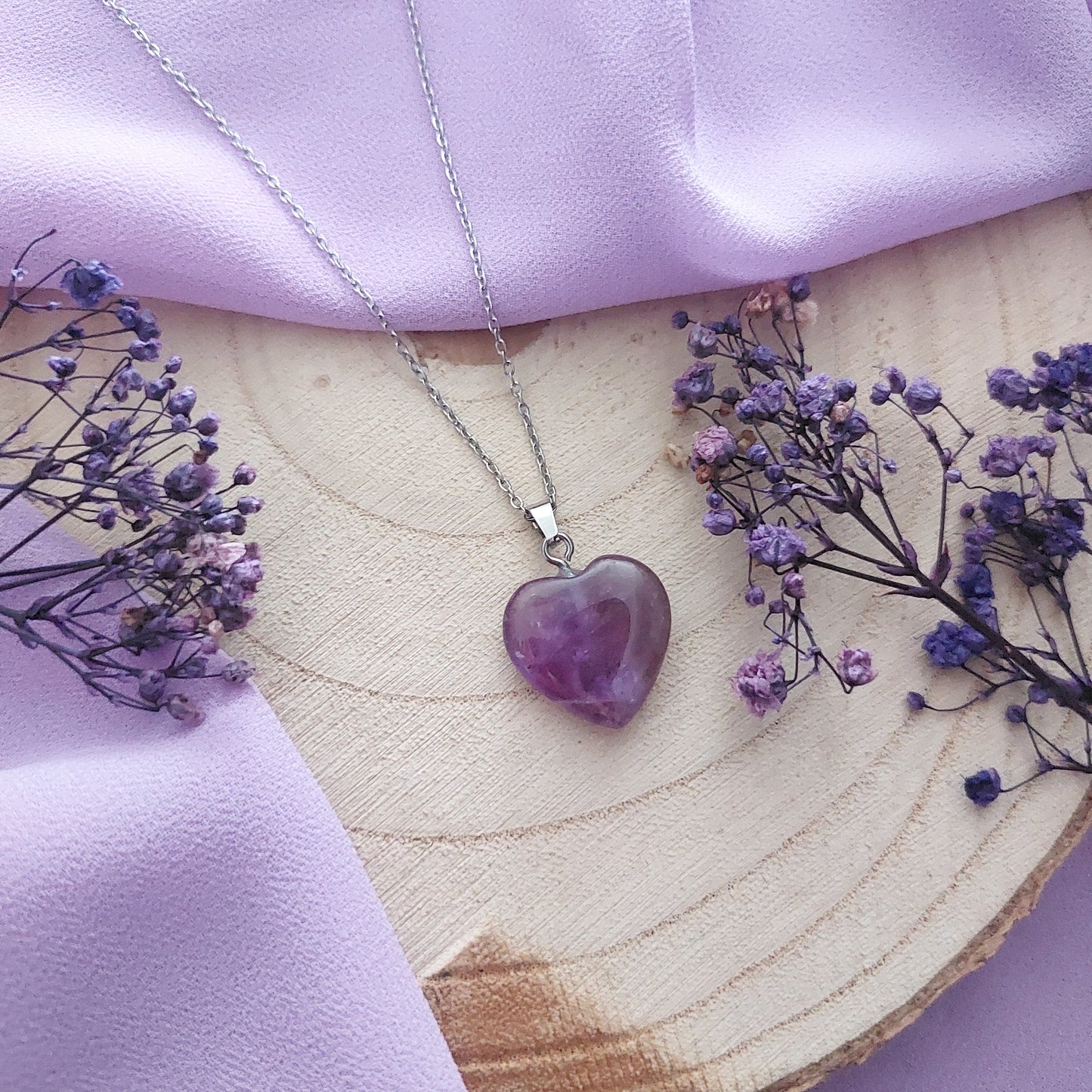 Collana con cuore in Ametista