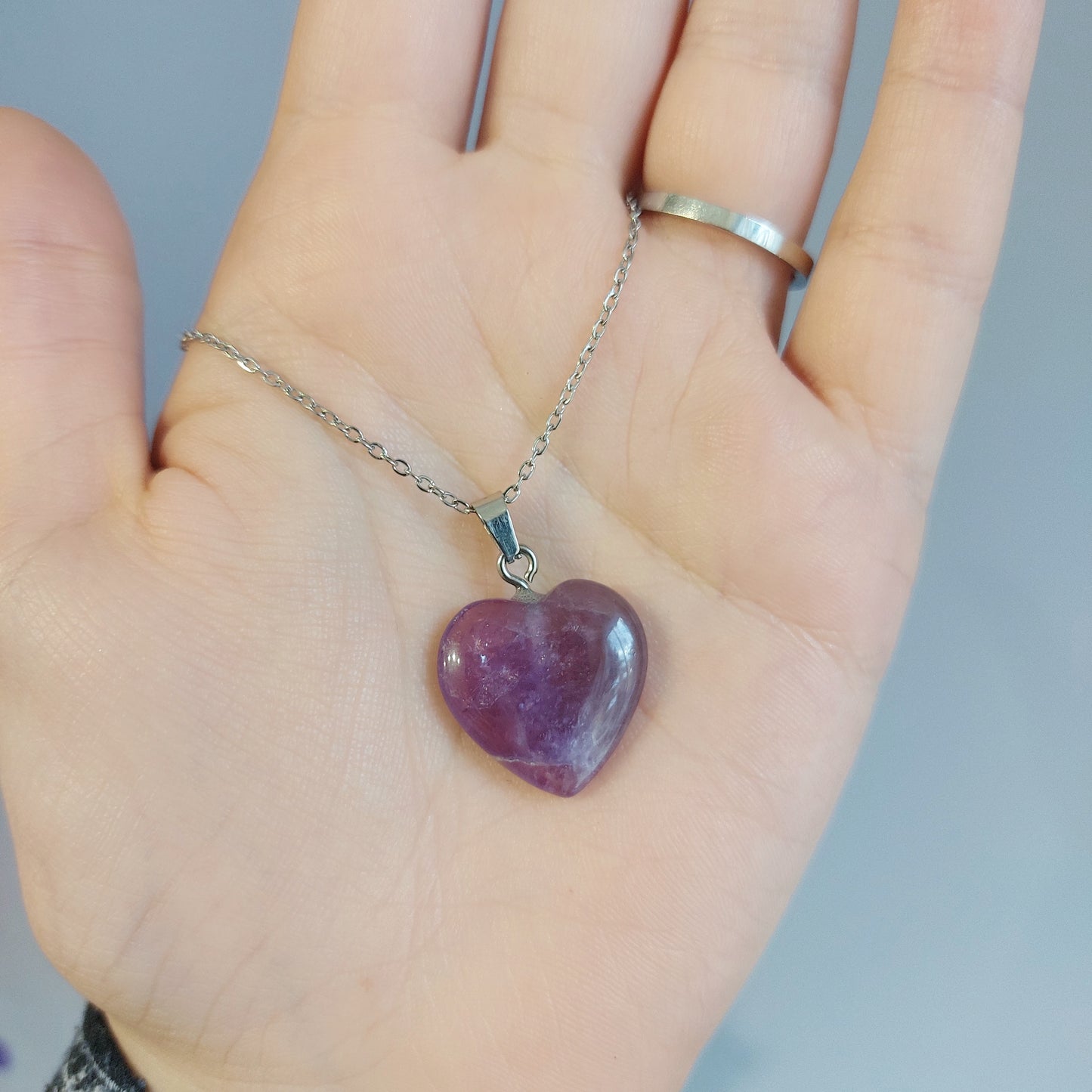 Collana con cuore in Ametista