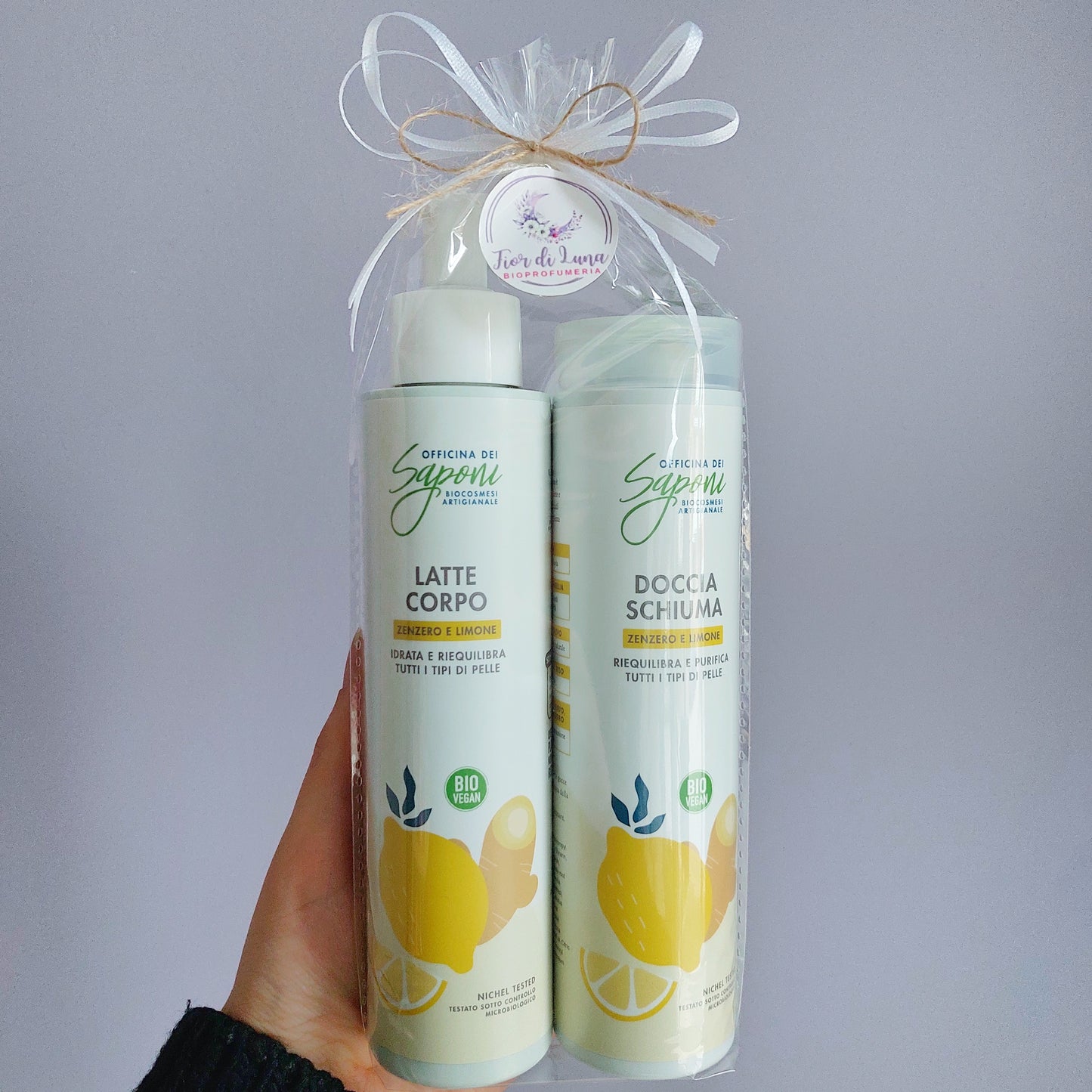 Set Per Lui e Per Lei - Docciaschiuma + Latte Corpo Zenzero e Limone Officina dei Saponi