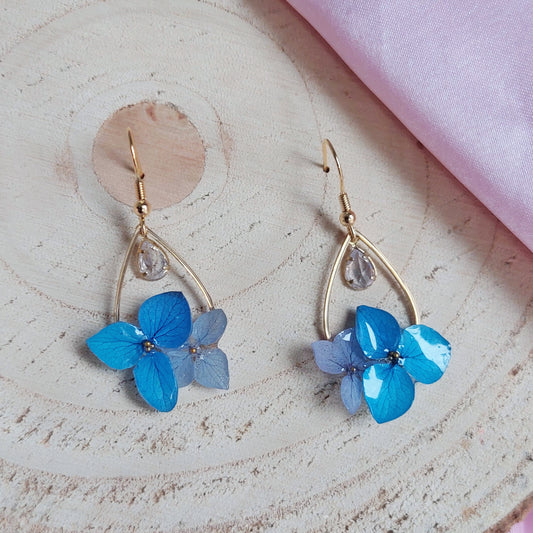 Orecchini "Armonia" con Ortensie Blu