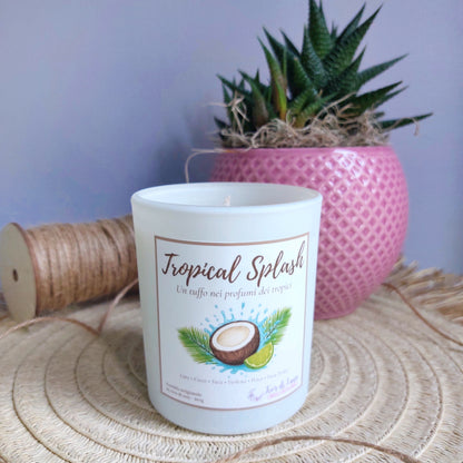 Candela Fatta a Mano "Tropical Splash" - Un tuffo nei profumi dei tropici