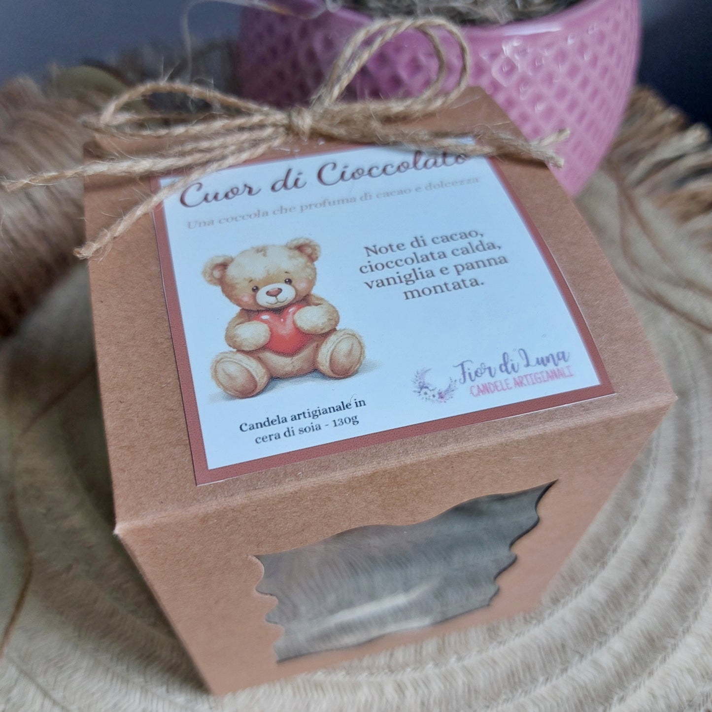 Candela Fatta a Mano - Orsetto "Cuor di Cioccolato"