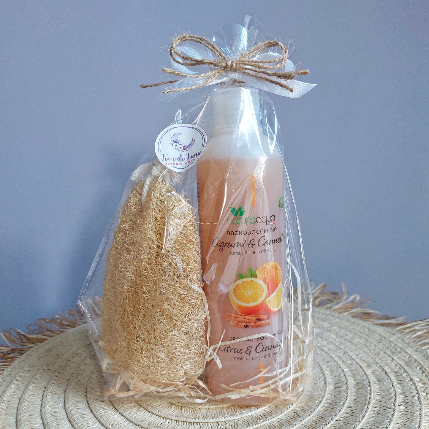 Set Regalo "Agrumi e Pelle Nuova" - Bagnodoccia + Luffa esfoliante