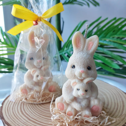 Candela a forma di coniglietto in cera di soia – Idea Regalo Pasqua