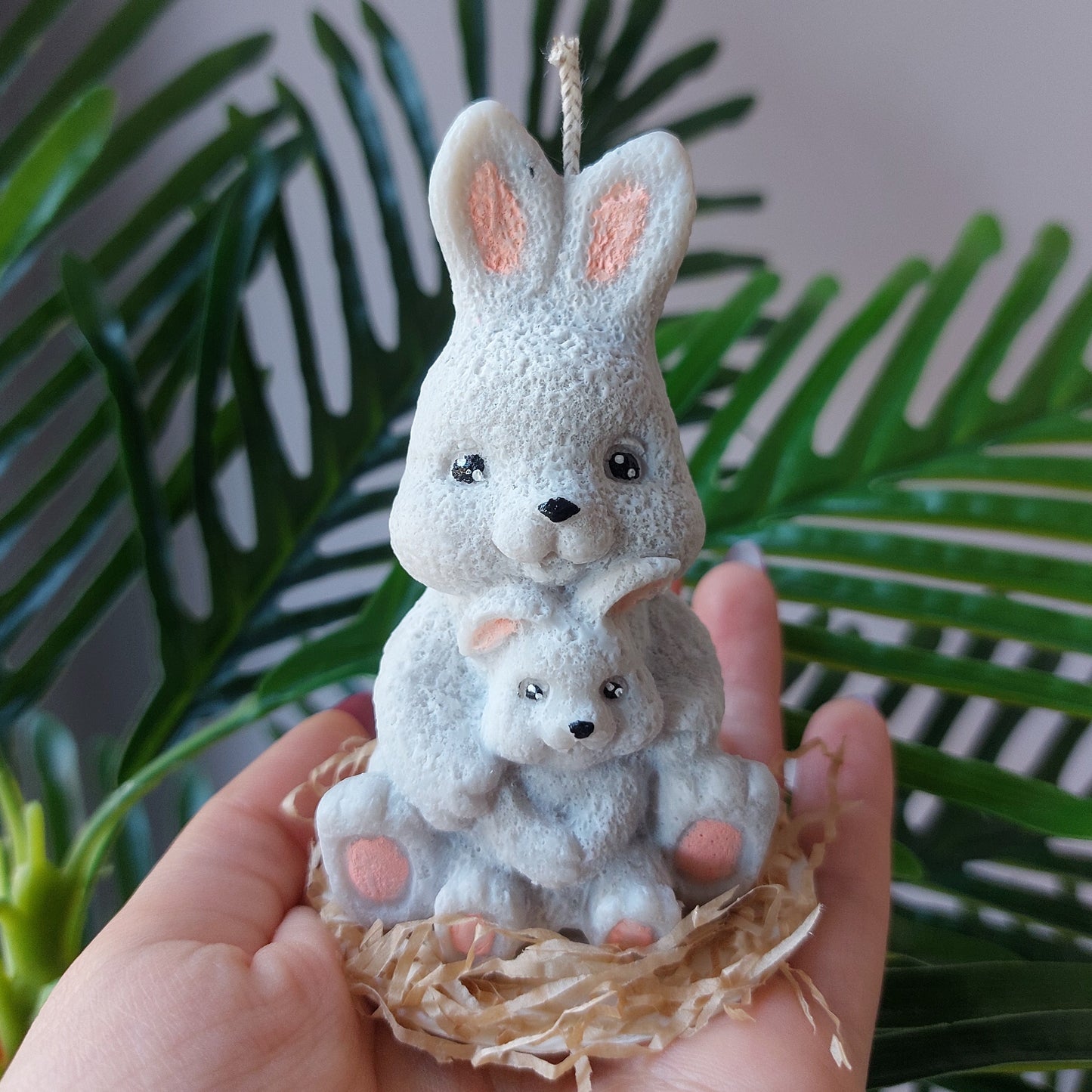 Candela a forma di coniglietto in cera di soia – Idea Regalo Pasqua