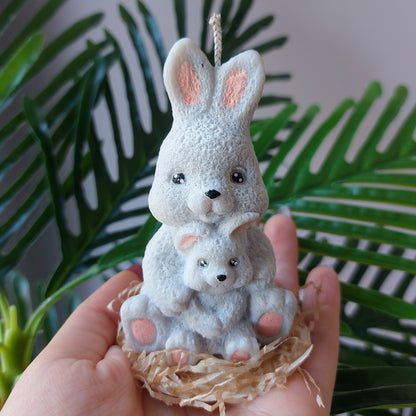 Candela a forma di coniglietto in cera di soia – Idea Regalo Pasqua