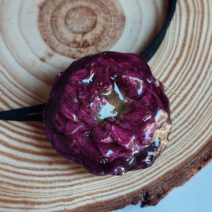 Choker Rosa Rossa - Gioiello Botanico Fatto a Mano