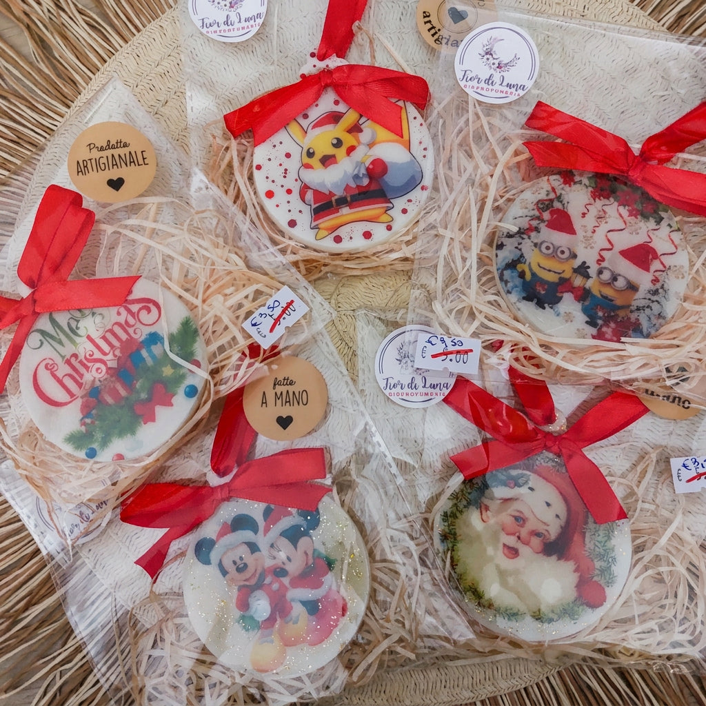 Decorazioni natalizie fatte a mano in resina - Piccola idea regalo Natale