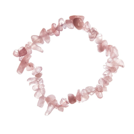 Bracciale elastico con chips di Quarzo Rosa