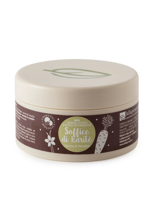 Crema corpo nutriente Carota e Vaniglia - Soffice di Karite La Saponaria