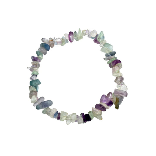 Bracciale elastico con chips di Fluorite