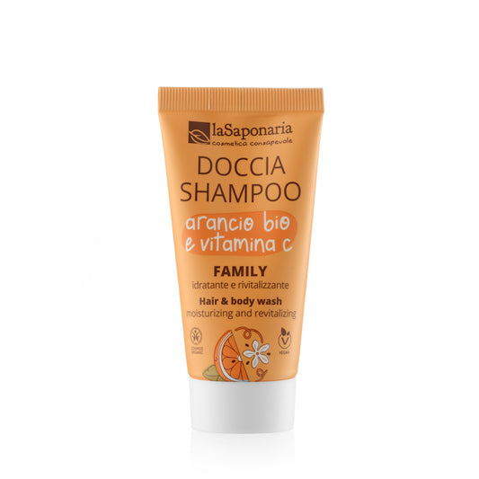 TRAVEL SIZE Doccia Shampoo Family - Arancio Bio e Vitamina C (30ml)