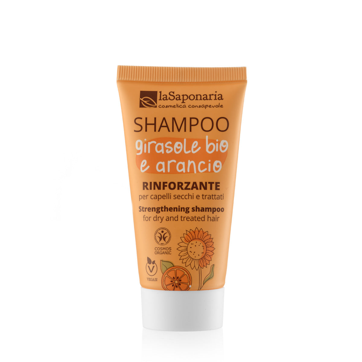 TRAVEL SIZE - Shampoo rinforzante al Girasole Bio e Arancio (30ml)