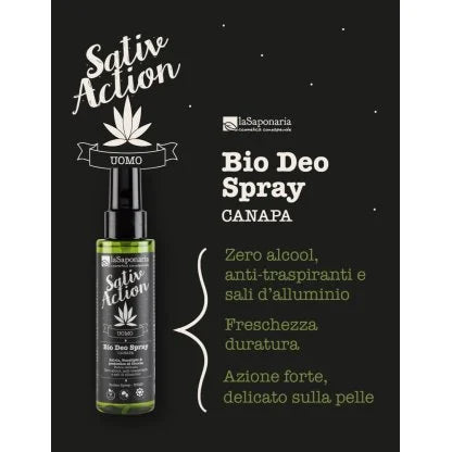 Biodeo Spray Uomo alla Canapa - La Saponaria