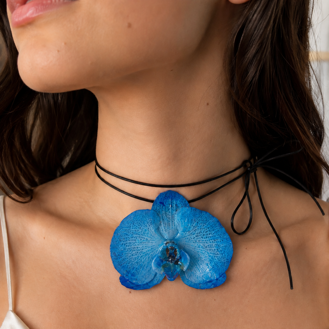 Choker Orchidea Blu