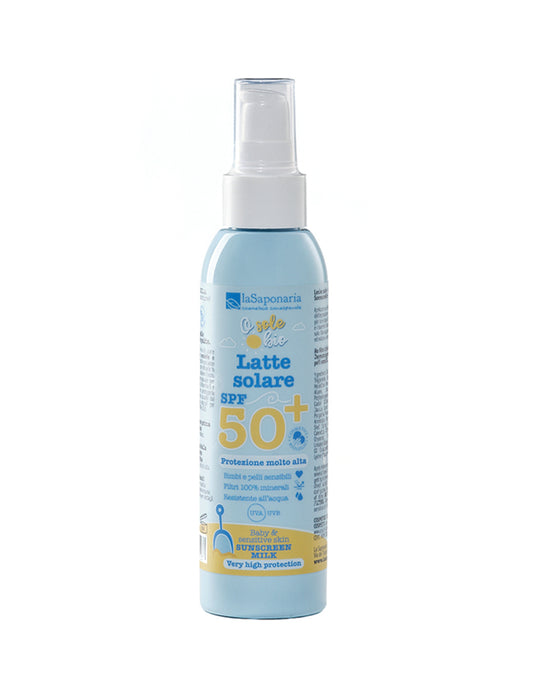 Latte solare SPF 50+ - Protezione molto alta bimbi e pelli sensibili La Saponaria