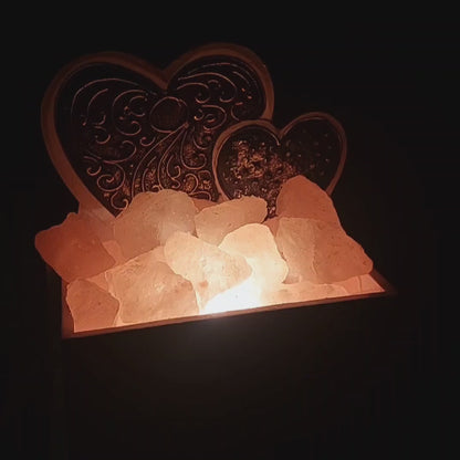 Lampada di Sale Rosa Himalayano – Braciere con Cuori